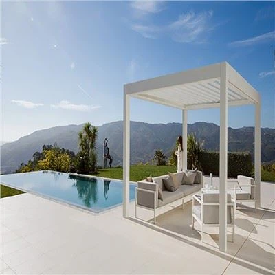 Pérgola de control remoto de aluminio para exteriores